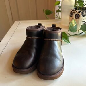 UGG Brown Leather Mini boots